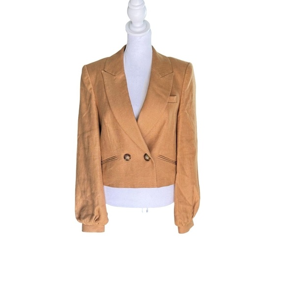 Veronica Beard - NWT Milani Linen Cropped Blazer Jacket Sz 4 - Picture 2 of 8